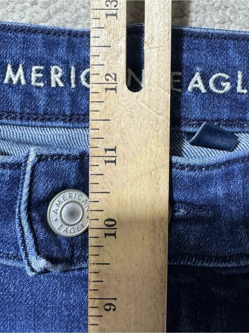 American Eagle Jeans Womens 4 Short Super High Rise Baggy Wide Leg Double Button